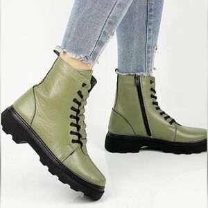 ASOS I’m at style Olive Green Women's Lace-Up Boots size 9